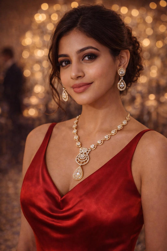 Golden Mimi Zirconia Jewellery Set